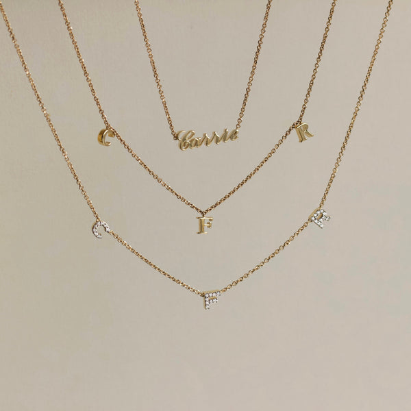 Custom Made Diamond Initial Necklace