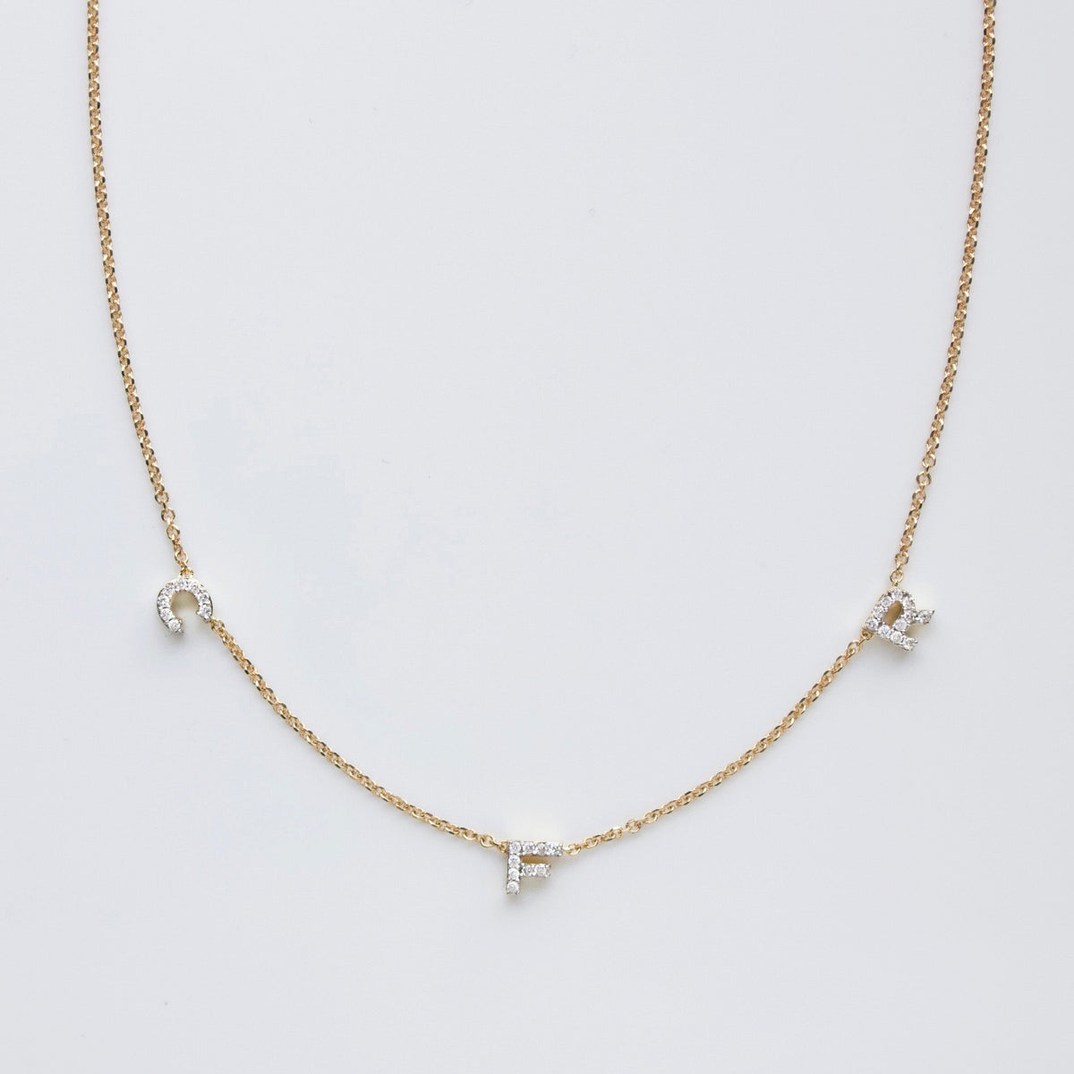 Custom Made Diamond Initial Necklace