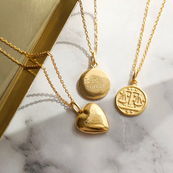 Treasured Star Set Diamond Engravable Coin Pendant