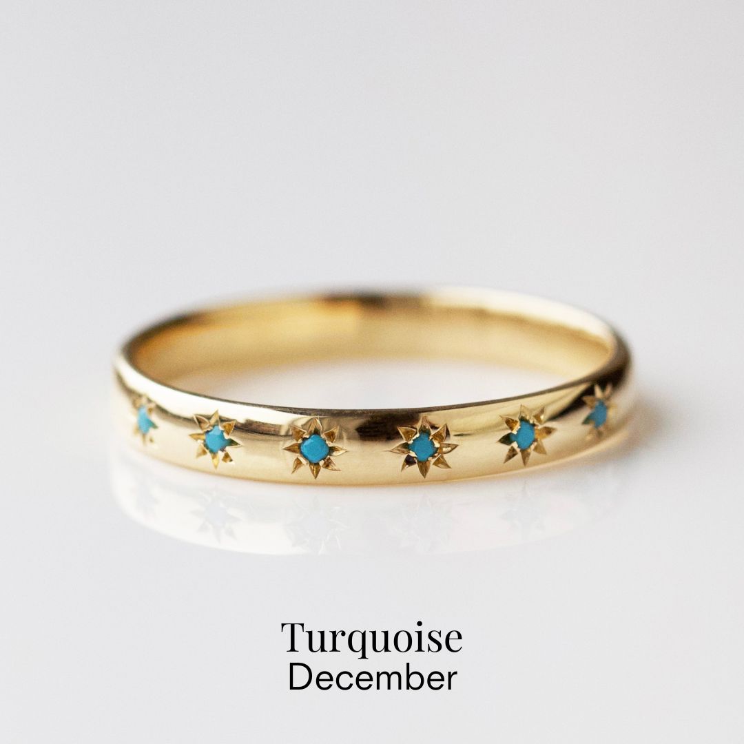 Icon Star Set Birthstone Band Ring