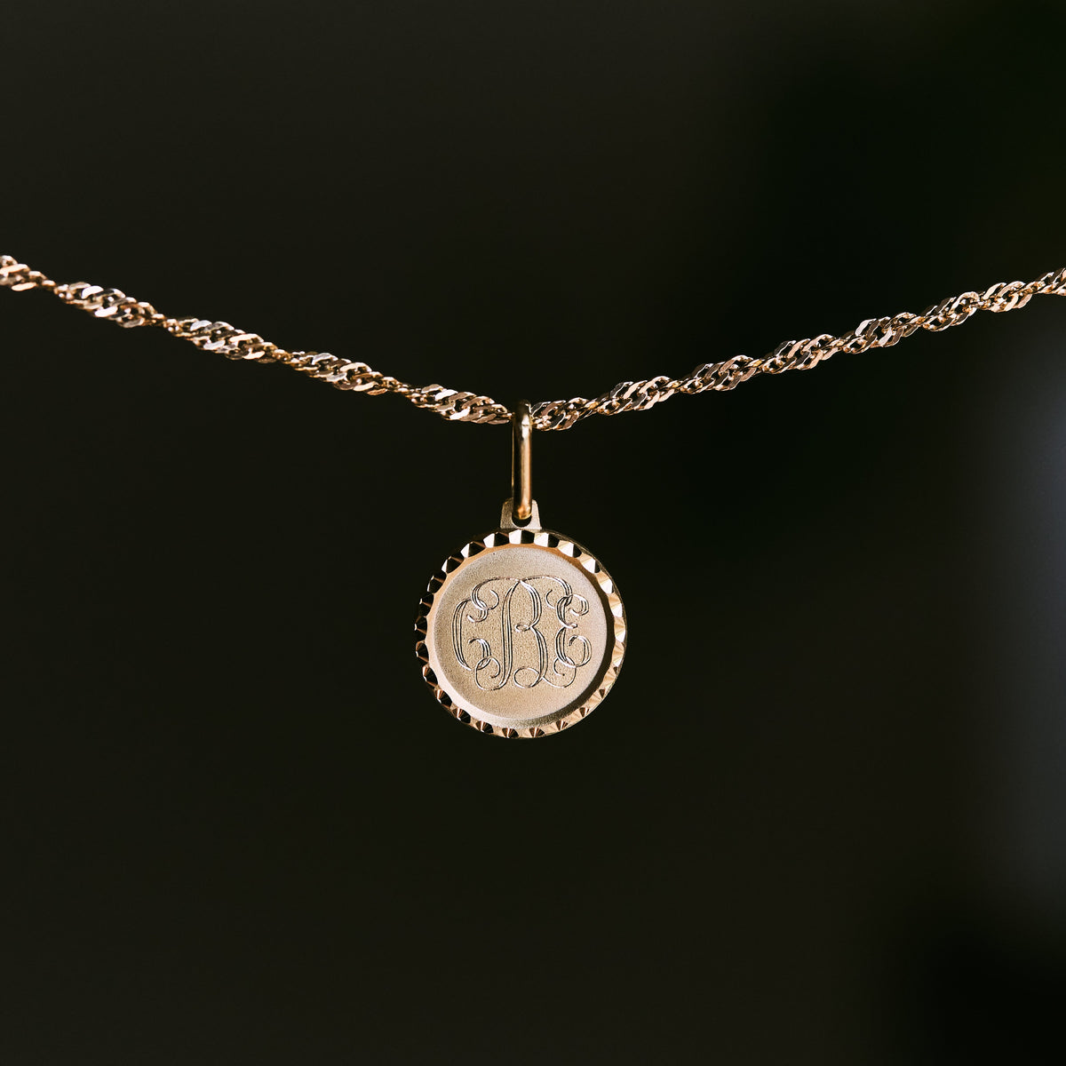 Heirloom Aurora Monogram Diamond Cut Coin