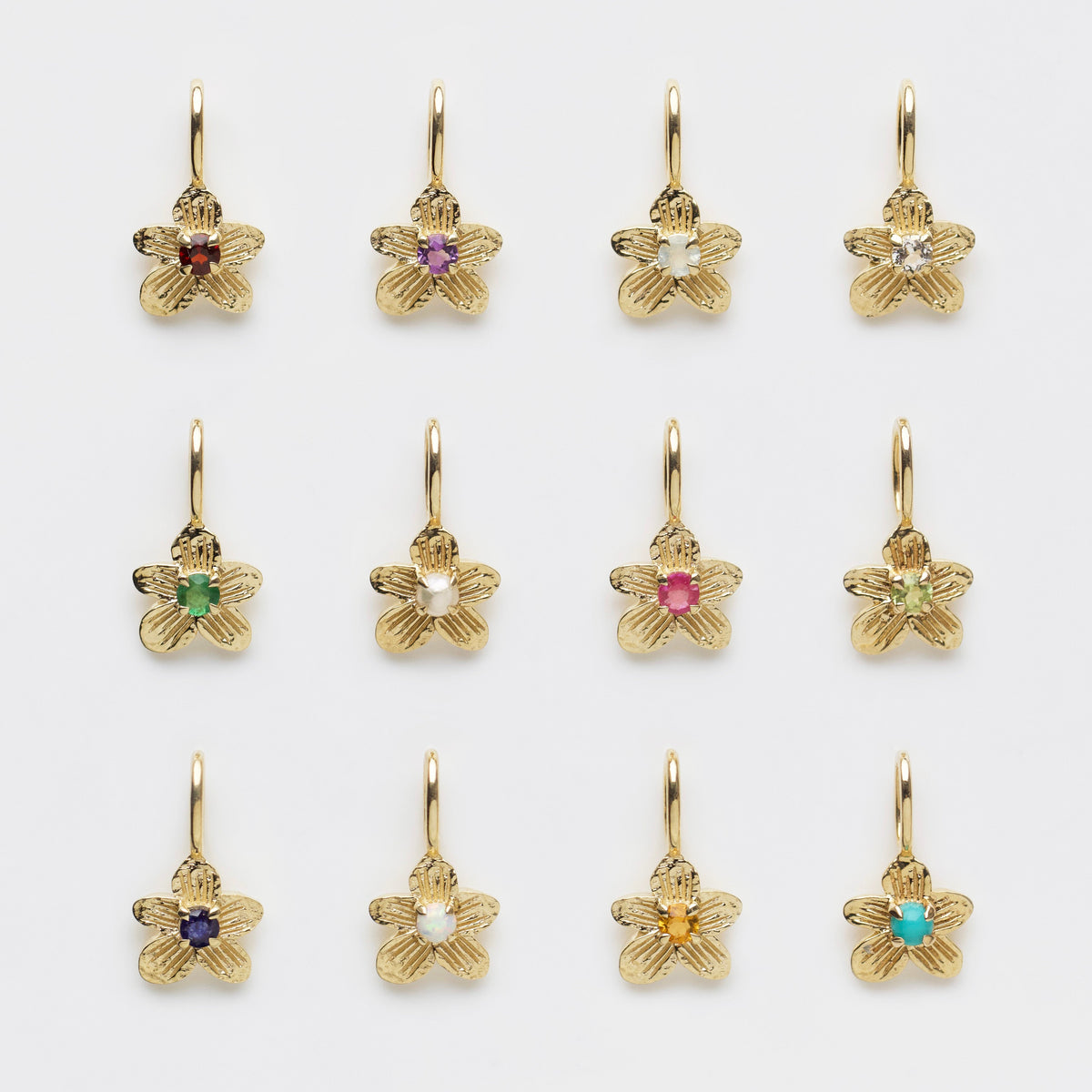 Treasured Birthstone Flower Charm