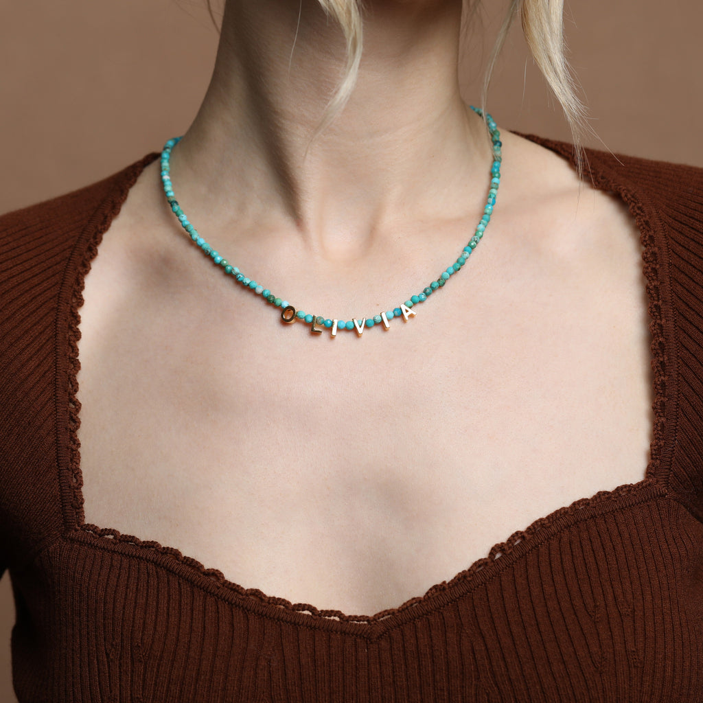 Custom Made Personalised Turquoise Necklace