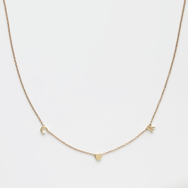 Custom Made Heart Initial Necklace