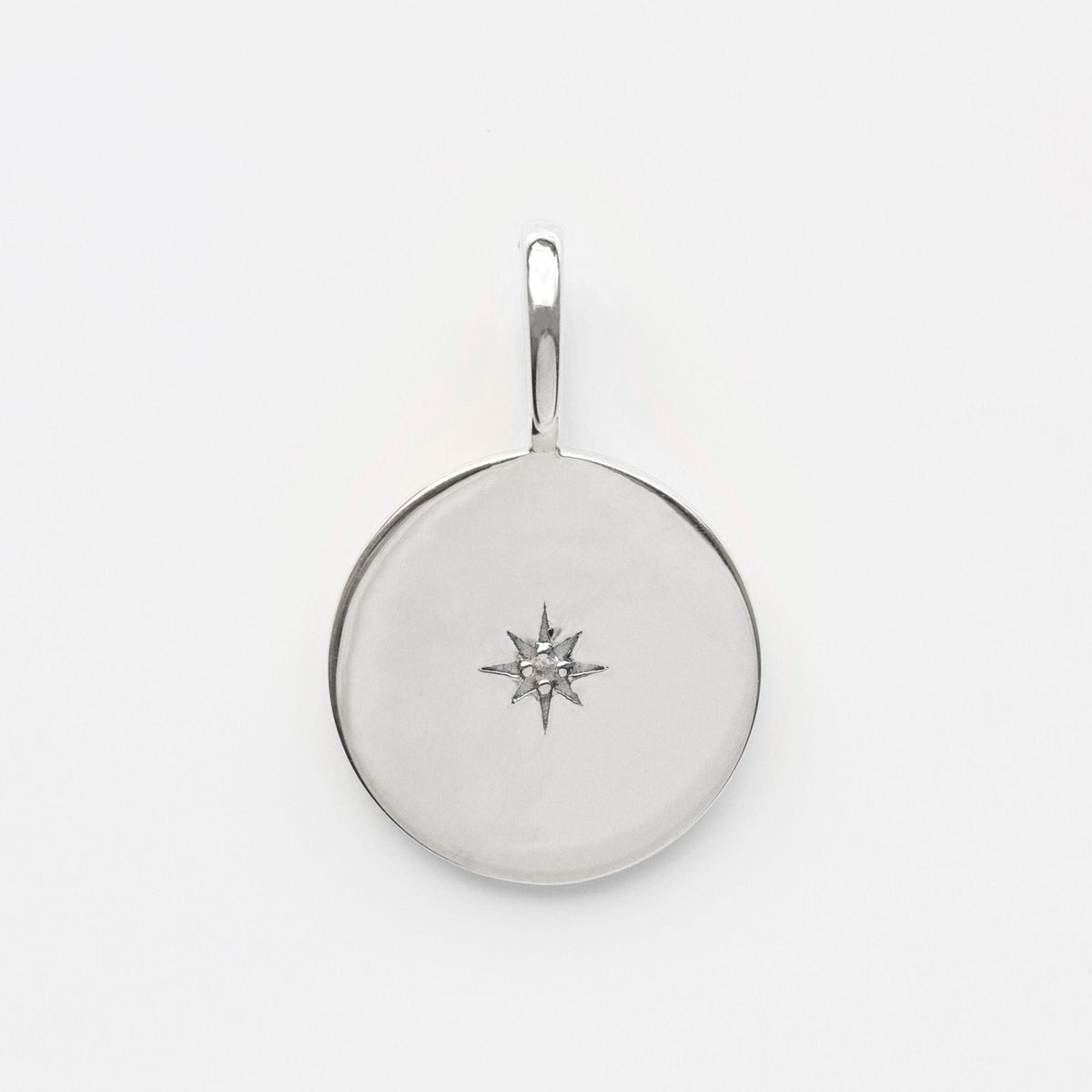 Engraved Handwriting Star Set Diamond Coin